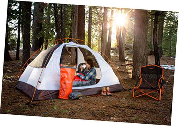 A four-season tent is ideal, as it’s designed to withstand heavy snow and high winds