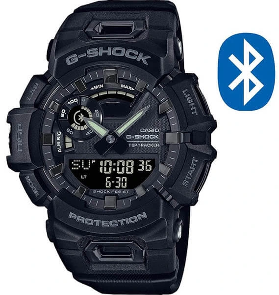 The G-SHOCK GPS SMART WATCH MOVE GBA-900 is 200-meter water resistance. Comes with a Mobile link (Automatic connection, wireless linking using Bluetooth)