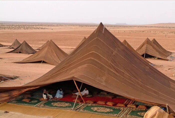Nomad berber camel hair tents are traditional tents used by the nomadic Berber people of Morocco