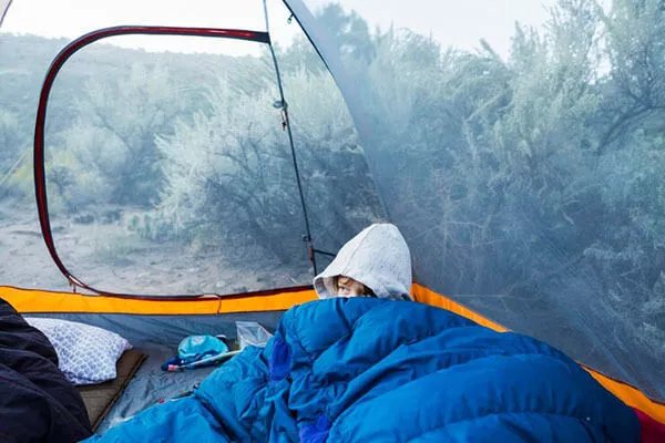 A cozy toddler sleeping bag for camping overnight under the stars