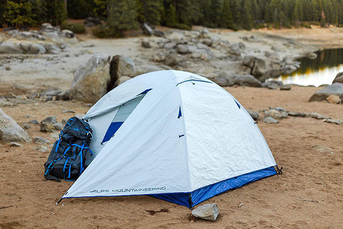 It’s lightweight and easy to set up, but still has plenty of room for a small 2-person tent for your gear. at 35 square feet, it will have enough space for two.