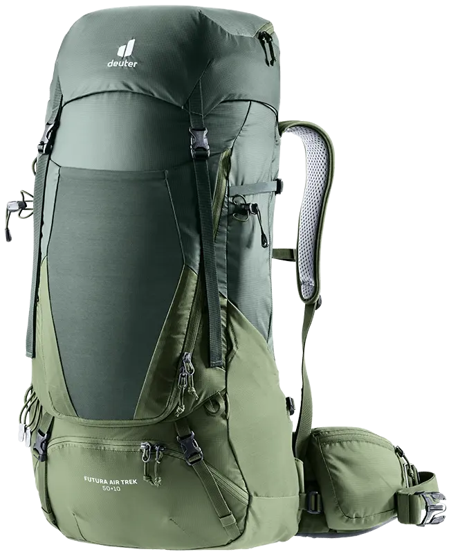 The Deuter Futura Air Trek hiking backpack is ideal for your multi-day trips. With its Aircomfort back system with mesh and a reinforced metal frame