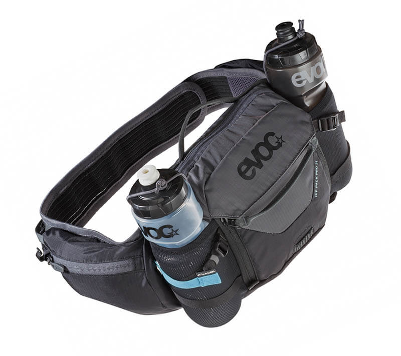 The EVOC HIP PACK PRO 3 waist bag is the perfect accessory for hikers, campers and bikers who prefer not to wear a backpack. Its 3-litre capacity can accommodate a hydration bladder