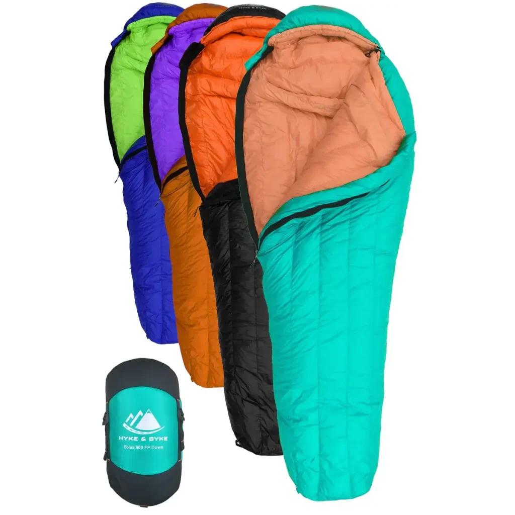 Hyke & Byke Eolus 0 F Hiking & Backpacking Sleeping Bag - 4 Season mummy side sleeping bag