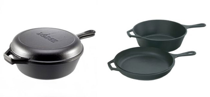 With a Lodge dutch oven combo: skillet, lid, and deep skillet all in one, you'll be ready for anything! 