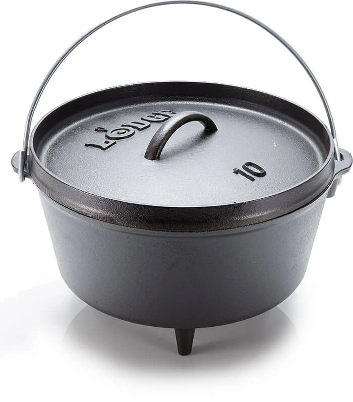 The Lodge Deep Dutch Oven is a large, deep Dutch oven that is pre-seasoned and ready to use right from the start. It is durable, reliable, and perfect for cooking all your camping meals.