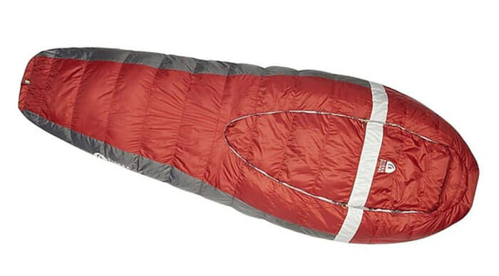 The Backcountry Bed 700 also has Sierra Designs’s unique zip-together design, which lets you zip two bags together to create a double-wide sleeping surface.
