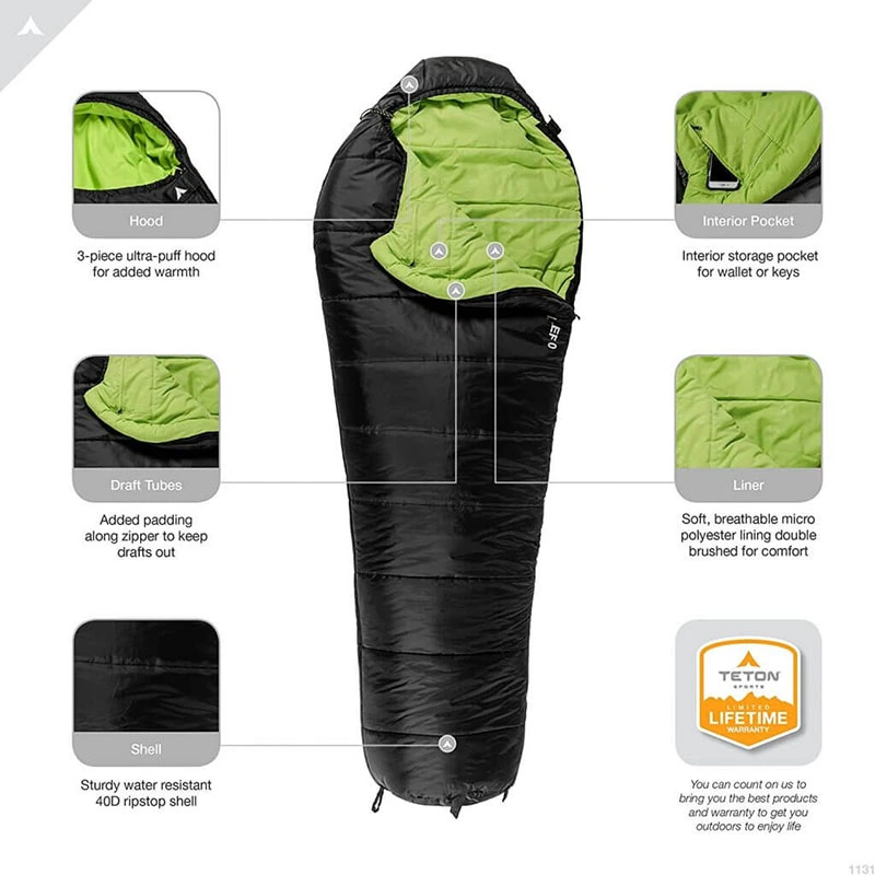 The TETON Sports LEEF Ultralight Mummy Sleeping Bag